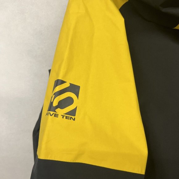 Adidas Five Ten All Mountain RAIN.RDY Jacket | Black Hazy Yellow XL X-Large Hood - Picture 9 of 9